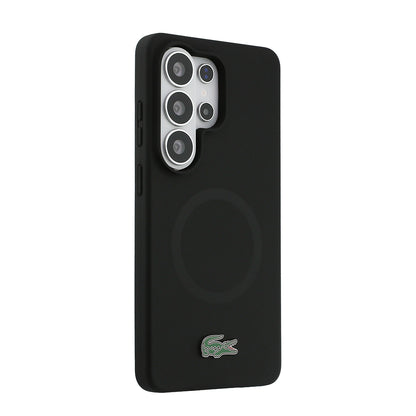 Galaxy S26 Ultra Kılıf Lacoste Orjinal Lisanslı M-safe Şarj Özellikli İkonik Logolu Metal Kamera Çerçeveli Silikon Kapak