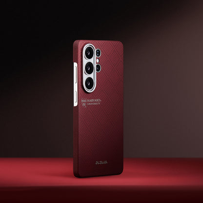 Galaxy S26 Ultra Kılıf M-safe Şarj Özellikli Aramid Fiber Pitaka Harvard University Serisi Kapak