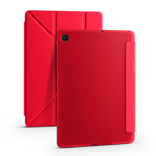 Galaxy Tab S6 Lite P610 Kılıf Zore Tri Folding Kalem Bölmeli Standlı Kılıf