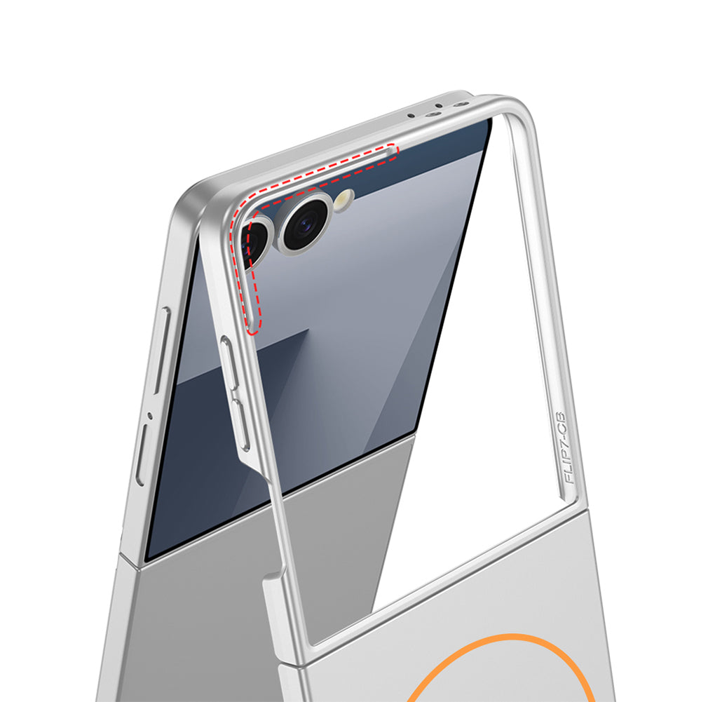 Galaxy Z Flip 7 Kılıf Wireless Şarj Özellikli Zore Kıpta M-safe Kapak