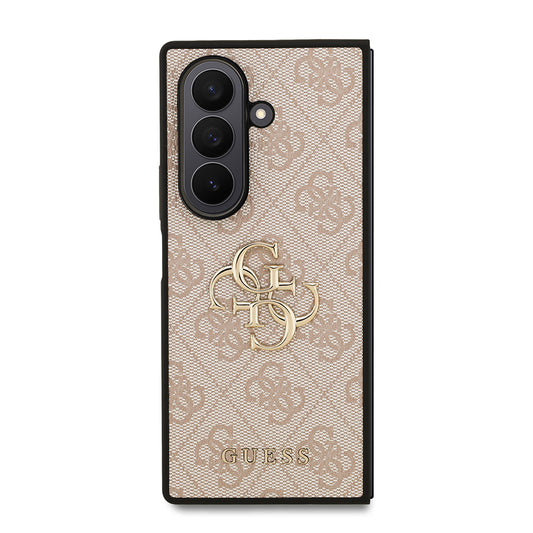 Galaxy Z Fold 7 Kılıf Guess Orjinal Lisanslı PU Deri Büyük Metal Logo Dizaynlı Kapak
