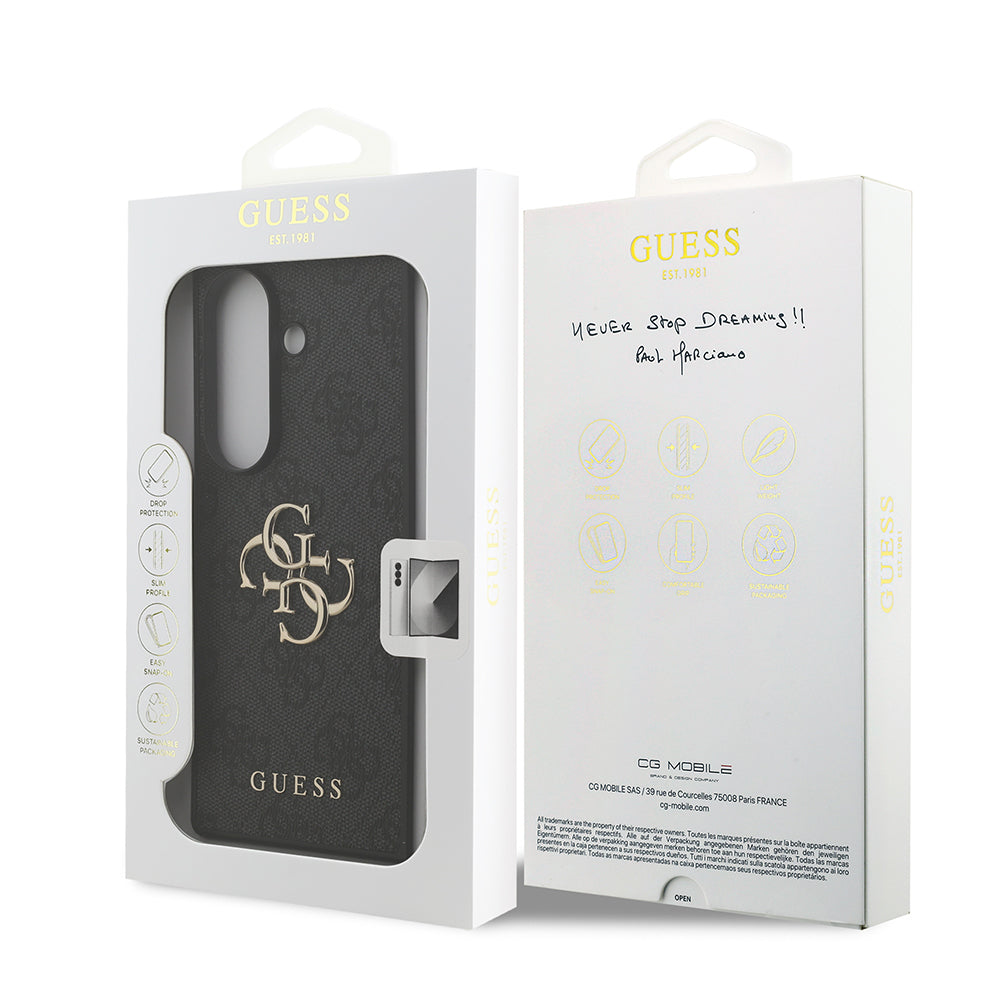 Galaxy Z Fold 7 Kılıf Guess Orjinal Lisanslı PU Deri Büyük Metal Logo Dizaynlı Kapak