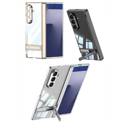 Galaxy Z Fold 7 Kılıf Kamera Korumalı Şeffaf Tasarımlı Zore Lego Standlı Kapak