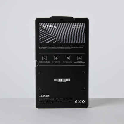 Galaxy Z Fold 7 Kılıf M-safe Şarj Özellikli 600D Aramid Fiber Pitaka Ultra-Slim Classic Serisi Black-Grey Twill Kapak