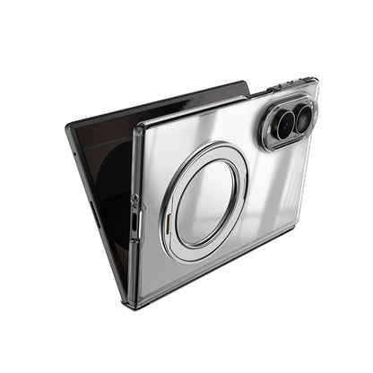 Galaxy Z Fold 8 Kılıf M-safe Şarj Özellikli Transparan Sert PC Wlons Pita Standlı Kapak
