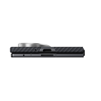 Galaxy Z Fold 8 Ultra Kılıf M-safe Şarj Özellikli 600D Aramid Karbon Fiber Pitaka Edge Serisi Black-Grey Twill Kapak