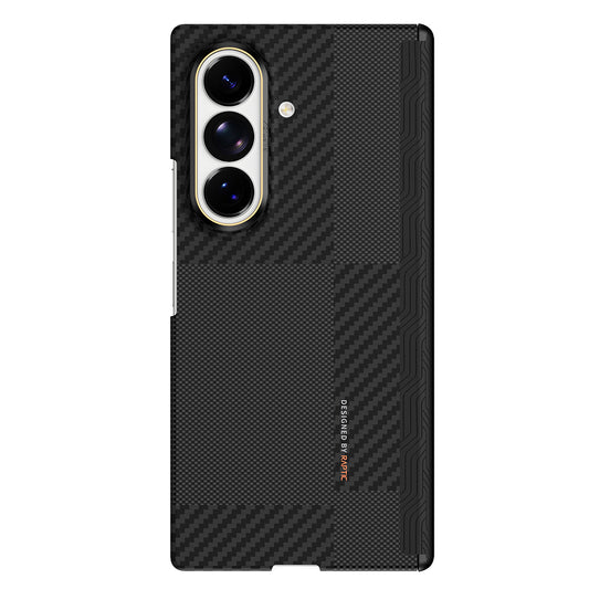 Galaxy Z Fold 8 Ultra Kılıf M-safe Şarj Özellikli Metal Kamera Çerçeveli Raptic Aramid SkinPro Serisi Karbon Kapak
