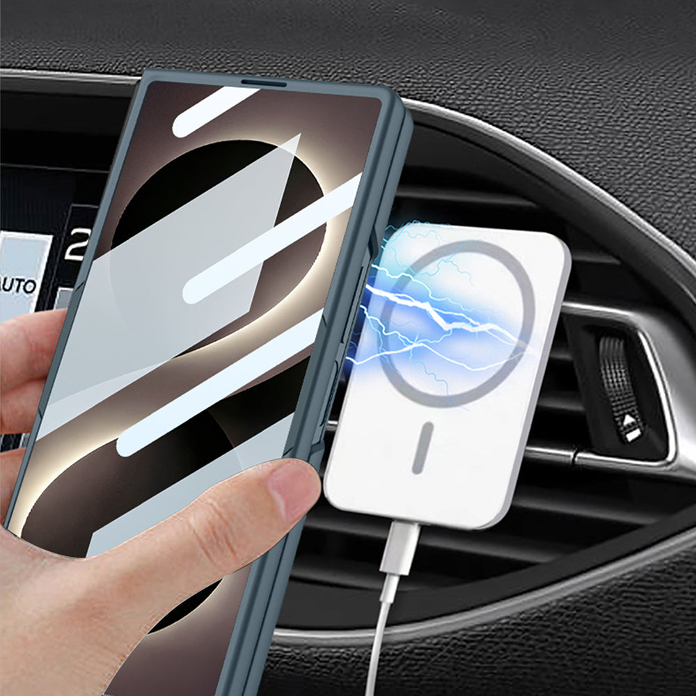 Galaxy Z Fold 8 Ultra Kılıf M-safe Şarj Özellikli Zore Kıpta Yüzüklü Kamera Korumalı Kapak