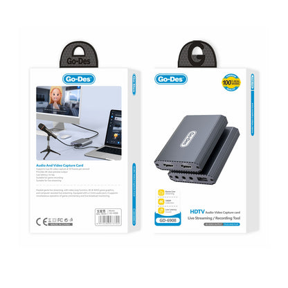 Go Des GD-6908 HDTV Ses ve Video Adaptörü USB-A/Hdmi/3.5mm/4K Ultra HD 60hz