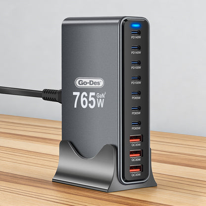 Go Des GD-B963 GaN Teknolojili 10 Portlu Masaüstü Şarj İstasyonu 765W