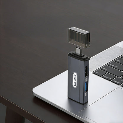 Go Des GD-CT085 Type-C Bağlantılı 4in1 HDTV Ses ve Video Adaptörü USB3.0/Hdmi/3.5mm/4K Ultra HD 60hz