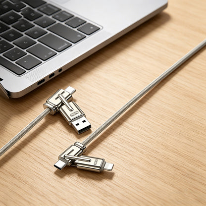 Go Des GD-UC832 4in1 PD Çoklu USB-A + Type-C to Type-C + Lightning Şarj ve Data Kablosu