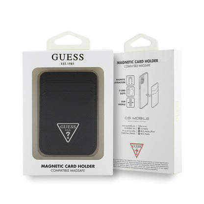 Guess Orjinal Lisanslı 2 Hazneli Üçgen Logolu Deri Magnetik Kartlık