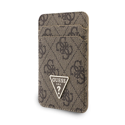 Guess Orjinal Lisanslı 2in1 Bilek Askı İpli 4G Desenli Metal Üçgen Logolu Magnetik Kartlık