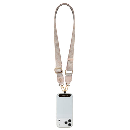 Guess Orjinal Lisanslı 4G Desen ve Metal Logolu Çapraz Vücut Telefon Askı Kayışı 150cm