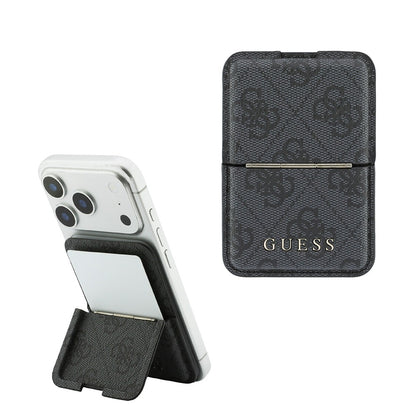 Guess Orjinal Lisanslı 4G Desenli Yazı Logolu Pop-up Magnetik Standlı PU Kartlık
