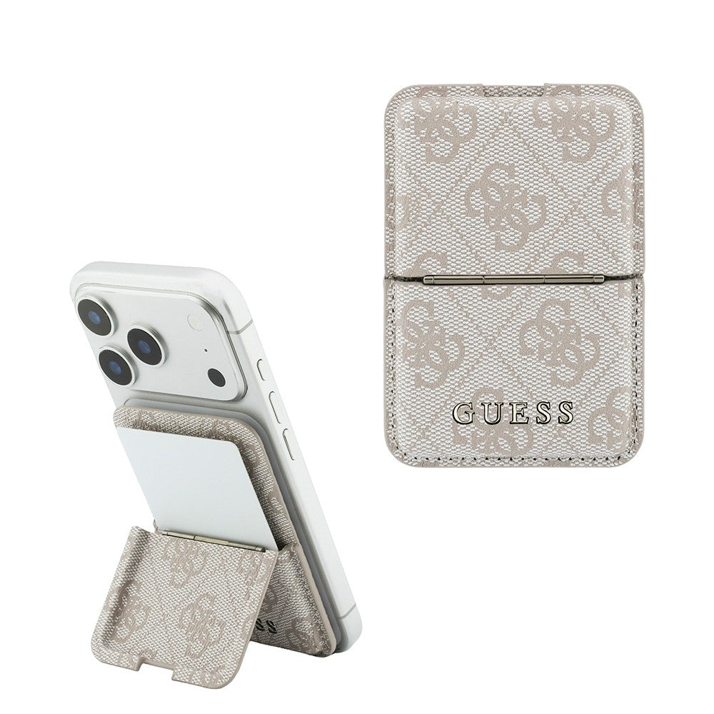 Guess Orjinal Lisanslı 4G Desenli Yazı Logolu Pop-up Magnetik Standlı PU Kartlık