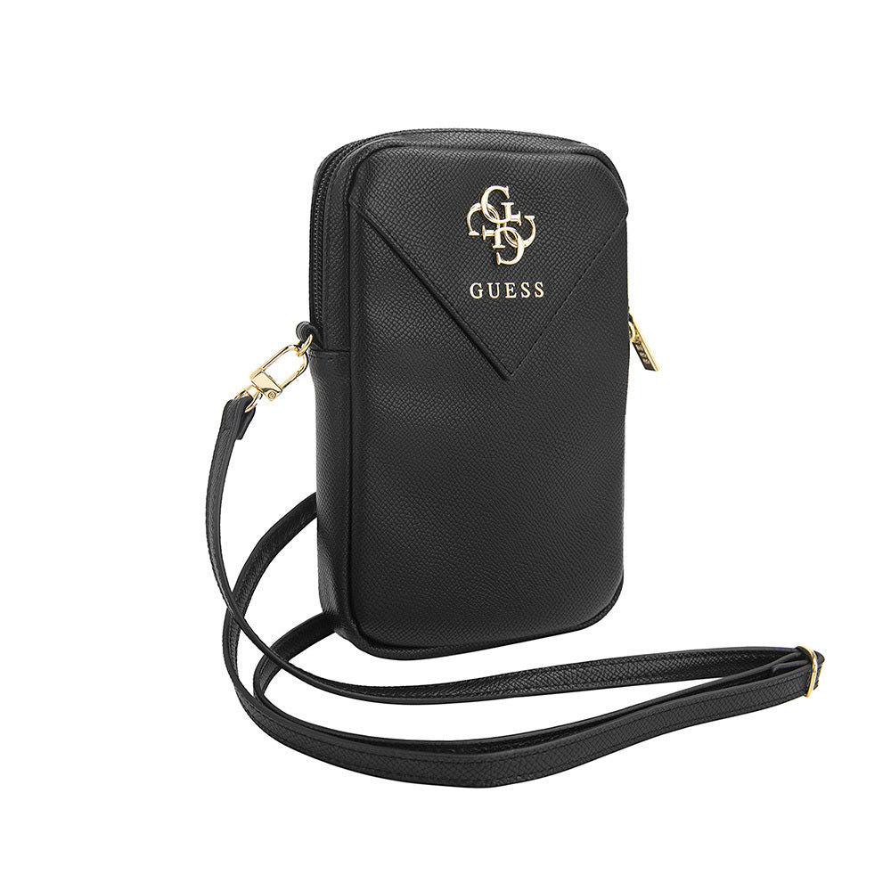 Guess Orjinal Lisanslı 4G Metal Logolu Fermuarlı PU Deri Çapraz Askılı Vücut Çantası