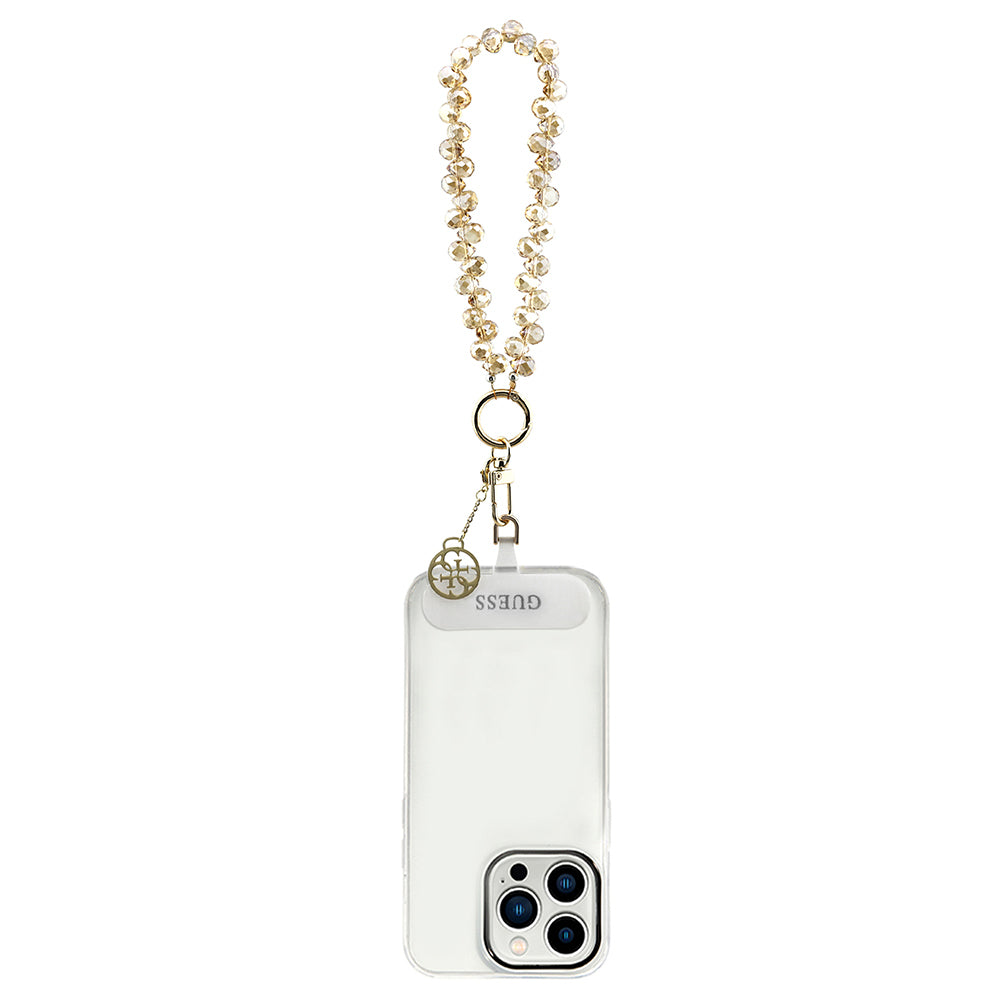 Guess Orjinal Lisanslı 4G Metal Logolu Kristal Taşlı Telefon Bilek Askı Zinciri