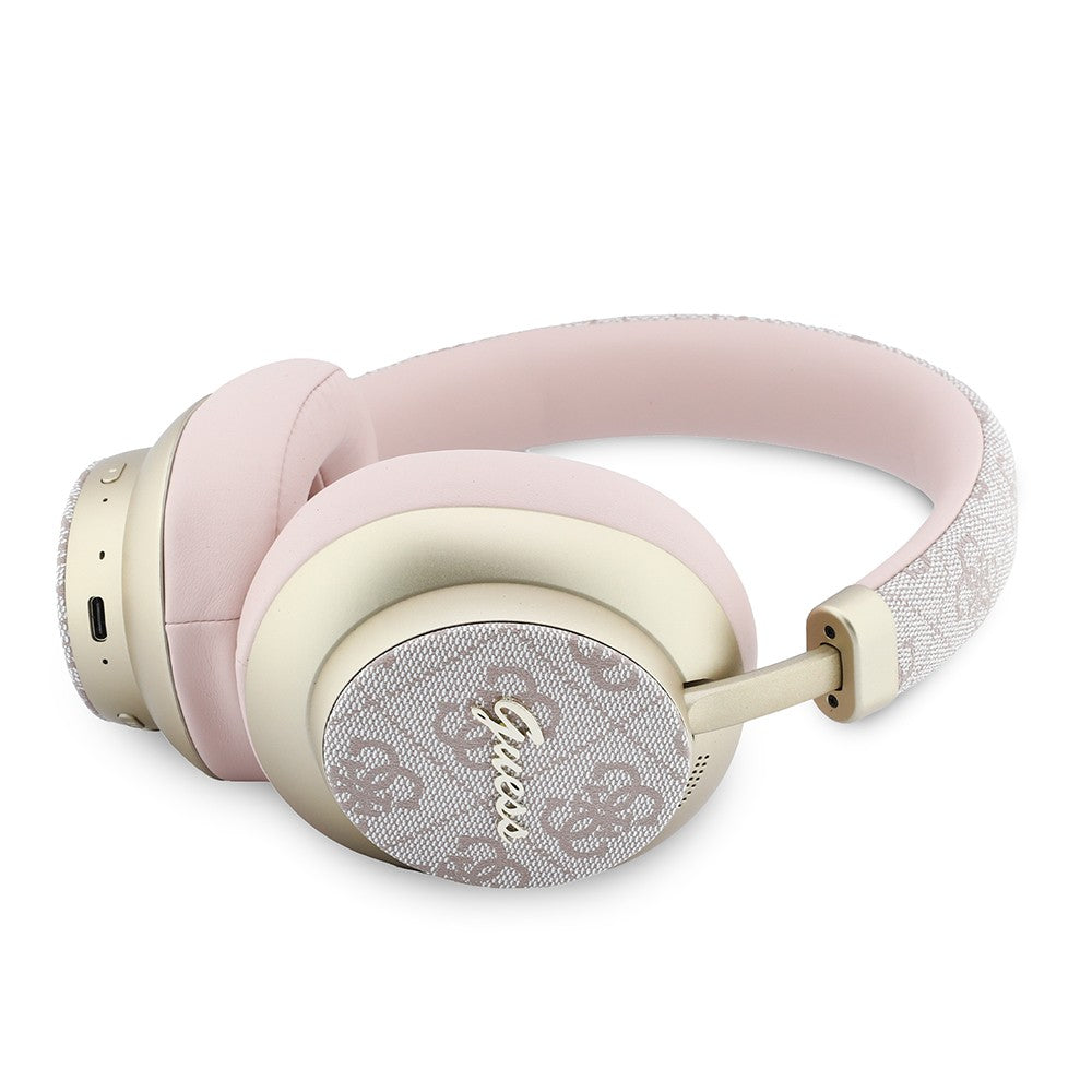 Guess Orjinal Lisanslı ENC PU 4G Desenli Metal Logolu Kulak Üstü Bluetooth Kulaklık v5.4