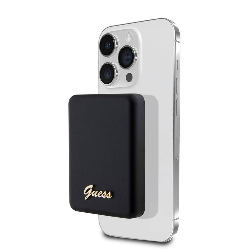 Guess Orjinal Lisanslı M-safe Şarj Özellikli Metal Yazı Logolu Powerbank 3000mAh 5W
