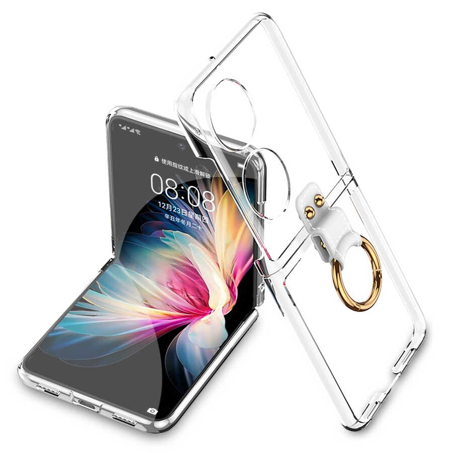 Huawei P50 Pocket Kılıf Zore Yüzüklü Kıpta Kapak