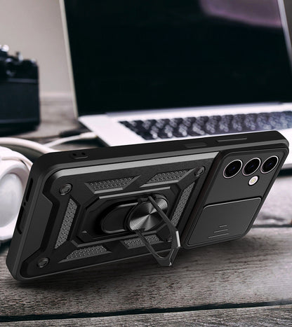 İnfinix Hot 30 Play Kılıf Magnetik Standlı Kamera Korumalı Zore Sürgülü Vega Kapak