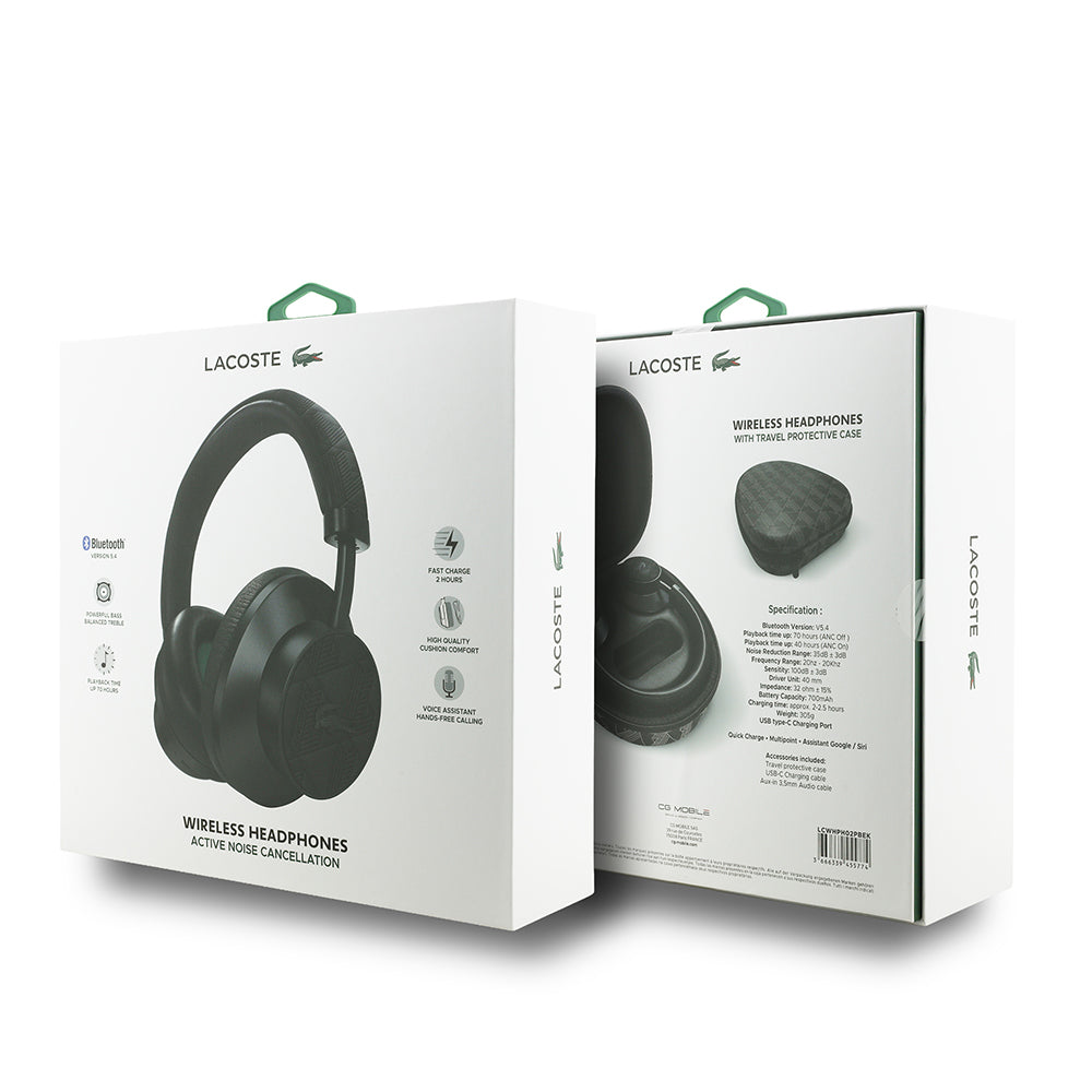 Lacoste Orjinal Lisanslı LH02 ANC Taşıma Çantalı Ayarlanabilir Kulak Üstü Bluetooth Kulaklık v5.4