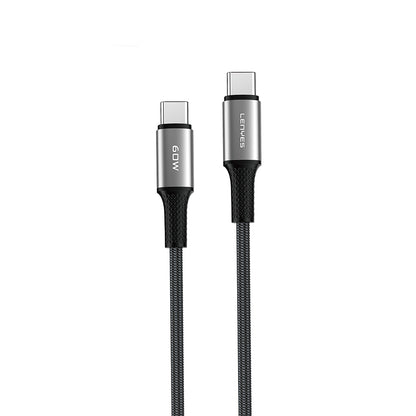 Lenyes LC560 Type-C to Type-C Örgü Tasarımlı Hızlı Şarj Özellikli Data ve Şarj Kablosu 60W 2M