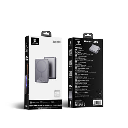 Lenyes PW1015D Ultra İnce Dijital LED Göstergeli Wireless Powerbank 15W 10000mAh