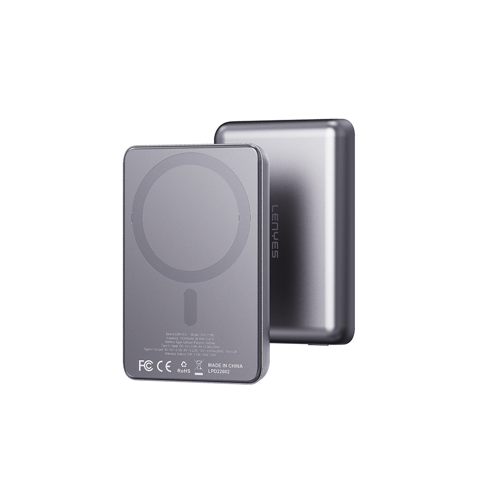 Lenyes PW1015D Ultra İnce LED Göstergeli Wireless Powerbank 15W 10000mAh