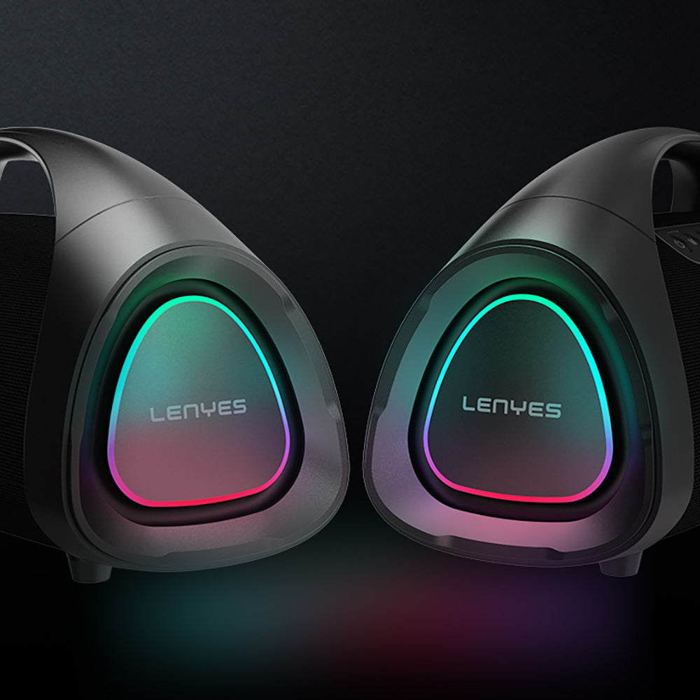 Lenyes S873 RGB Işıklı Taşınabilir Kumandalı&Mikrofonlu TWS Bluetooth Speaker Hoparlör v5.3