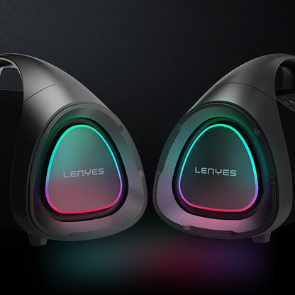 Lenyes S873 RGB Işıklı Taşınabilir Kumandalı&Mikrofonlu TWS Bluetooth Speaker Hoparlör v5.3