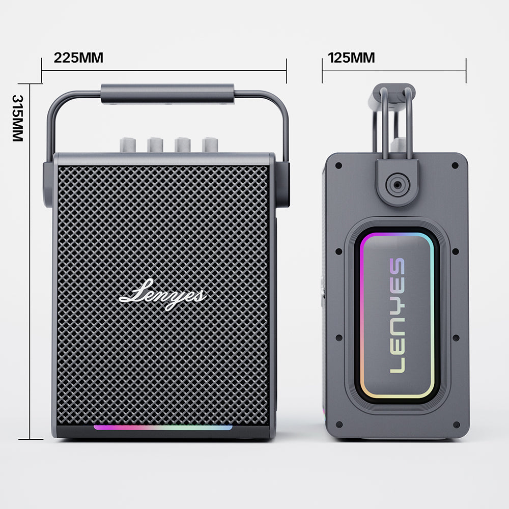 Lenyes Titan 1 Serisi RGB Işıklı Çift Mikrofonlu Bluetooth Speaker Hoparlör v5.3 5000mAh