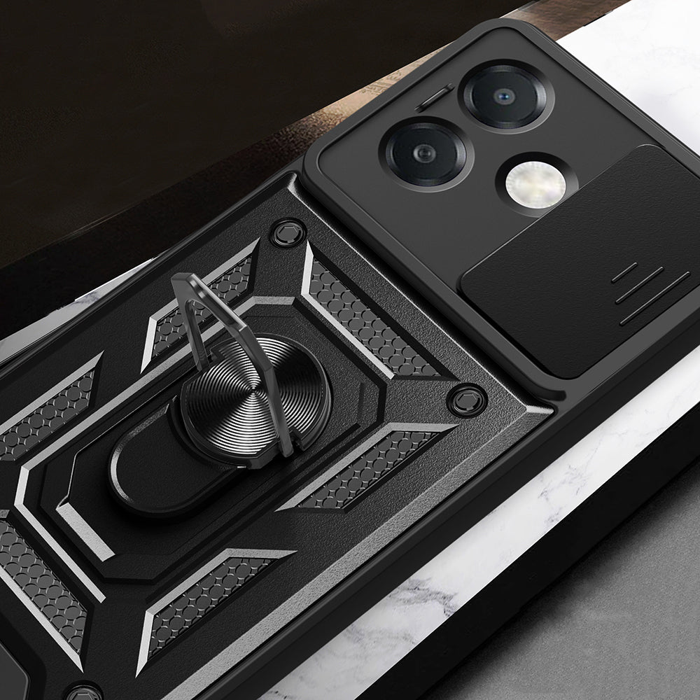 Oppo A3 Kılıf Magnetik Standlı Kamera Korumalı Zore Sürgülü Vega Kapak