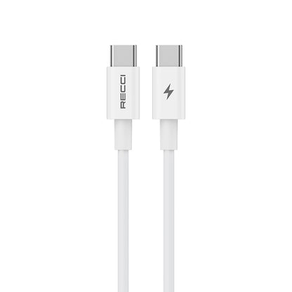 Recci RC108E GaN Teknolojili Hızlı Şarj Başlığı Type-C to Type-C PD 45W Kablolu Şarj Seti