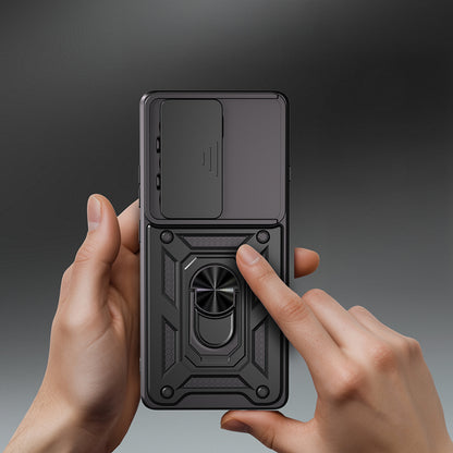 Tecno Camon 40 5G Kılıf Magnetik Standlı Kamera Korumalı Zore Sürgülü Vega Kapak