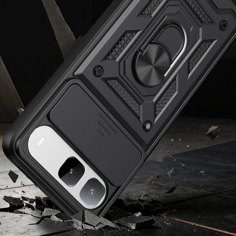 Tecno Spark 40 5G Kılıf Magnetik Standlı Kamera Korumalı Zore Sürgülü Vega Kapak
