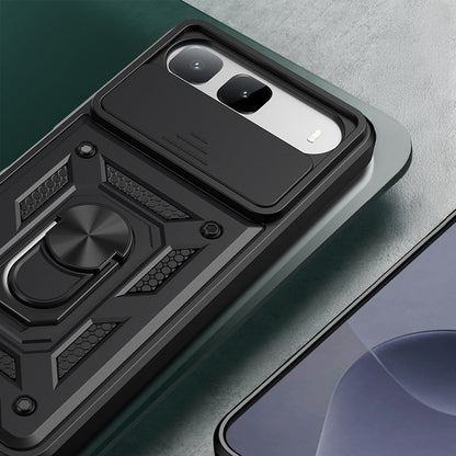 Tecno Spark 40 5G Kılıf Magnetik Standlı Kamera Korumalı Zore Sürgülü Vega Kapak