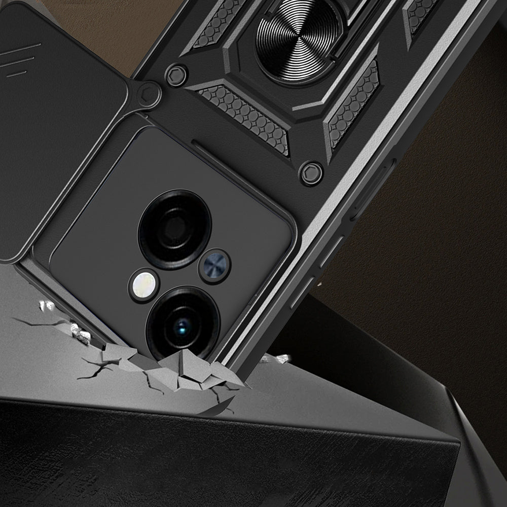 Tecno Spark Go 1 2025 Kılıf Magnetik Standlı Kamera Korumalı Zore Sürgülü Vega Kapak