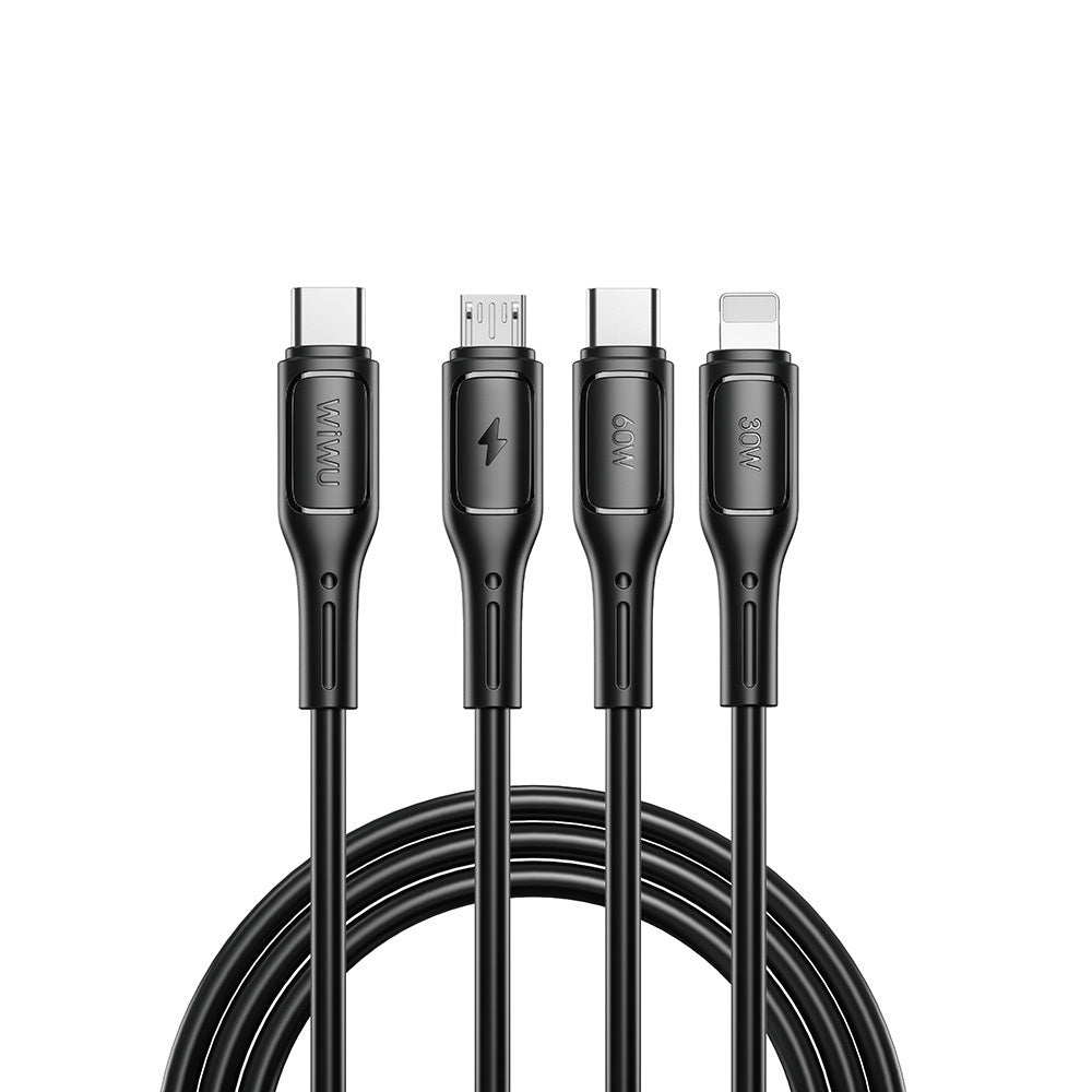 Wiwu Wi-C046E Starlink Serisi 3in1 USB-C to Lightning – Type-C – Micro Şarj ve Data Kablosu 60W 1.2M
