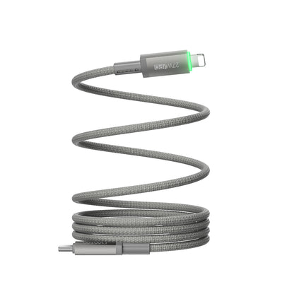 Wiwu Wi-C083 Maglink Serisi Işıklı Magnetik Type-C to Lightning PD Hızlı Şarj Özellikli Data ve Şarj Kablosu 27W 1M
