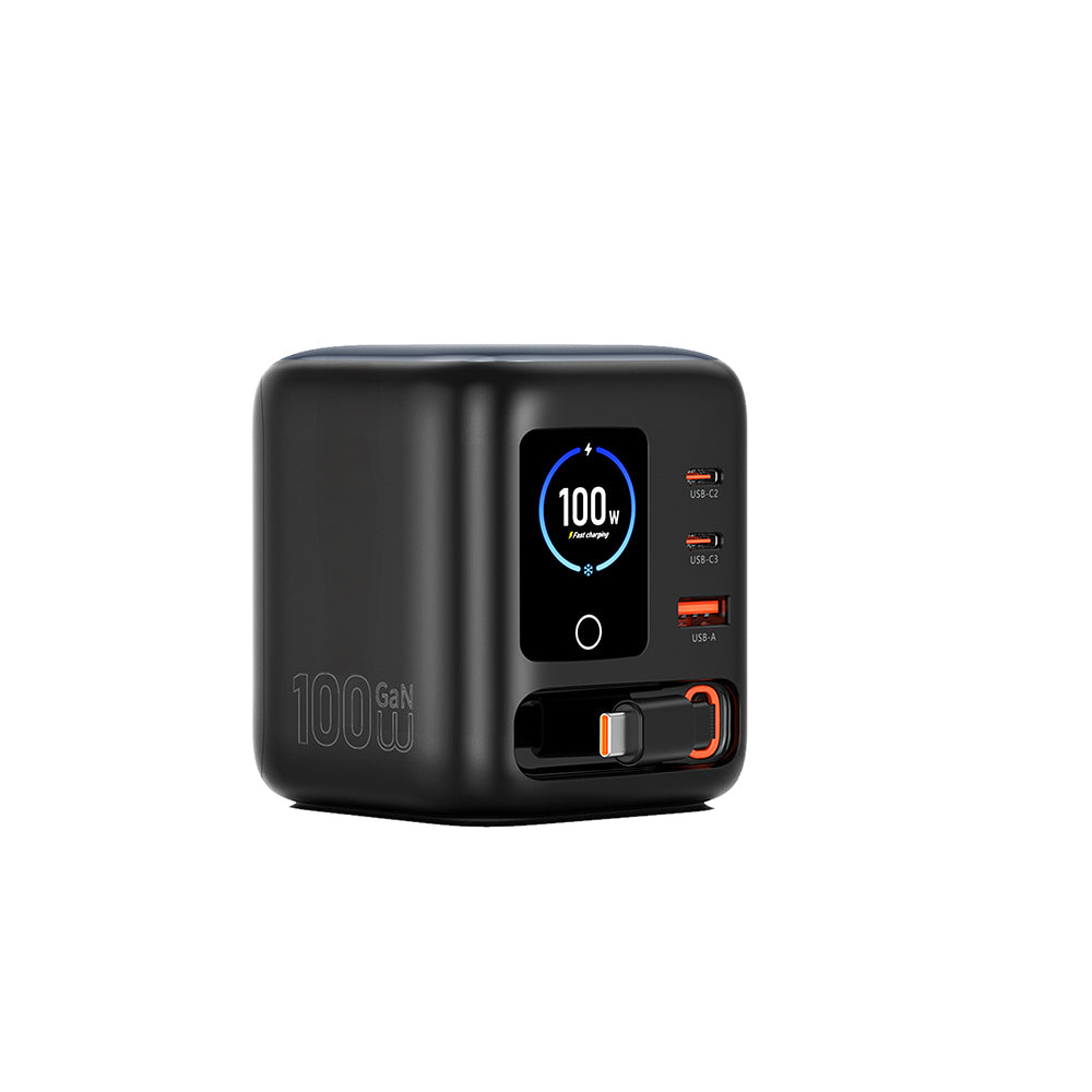 Wiwu Wi-G039 GaN Teknolojili Type-C Kablolu 4 Portlu Masaüstü Şarj İstasyonu 100W