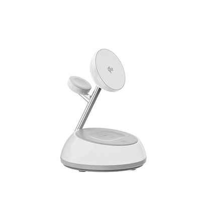 Wiwu Wi-W036 Qi2 3 in 1 Magnetik Hızlı Şarj Özellikli Ambiyans Işıklı Kablosuz Şarj Standı 15W