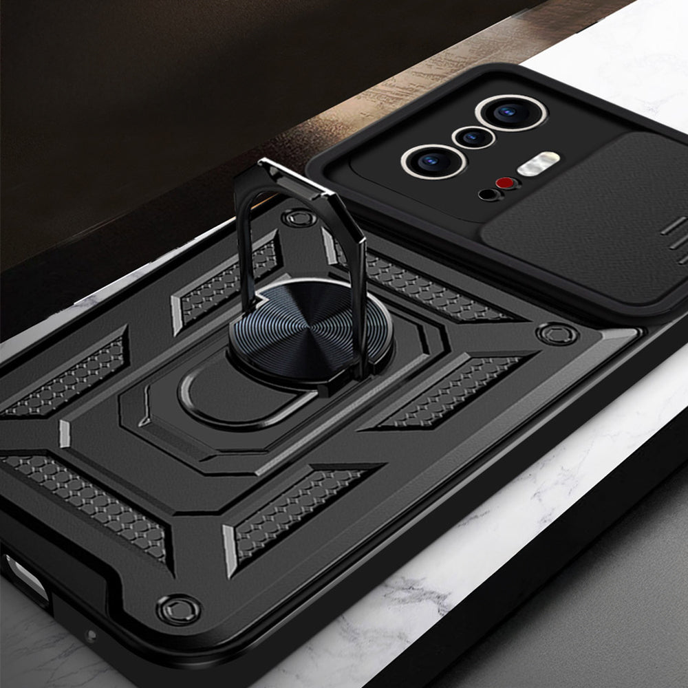 Xiaomi Mi 11T 5G Kılıf Magnetik Standlı Kamera Korumalı Zore Sürgülü Vega Kapak