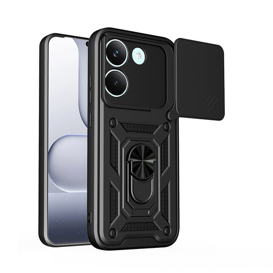 Xiaomi Poco X8 Pro Kılıf Magnetik Standlı Kamera Korumalı Zore Sürgülü Vega Kapak