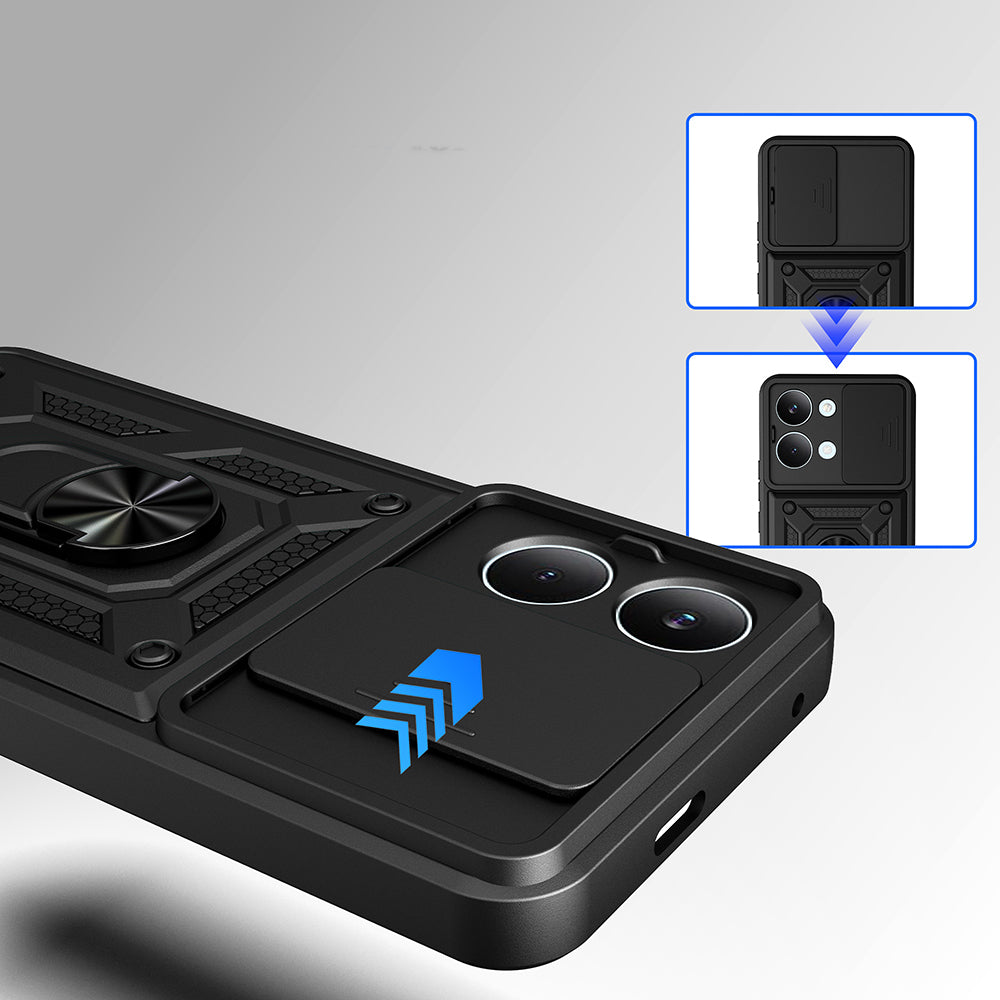 Xiaomi Poco X8 Pro Max Kılıf Magnetik Standlı Kamera Korumalı Zore Sürgülü Vega Kapak