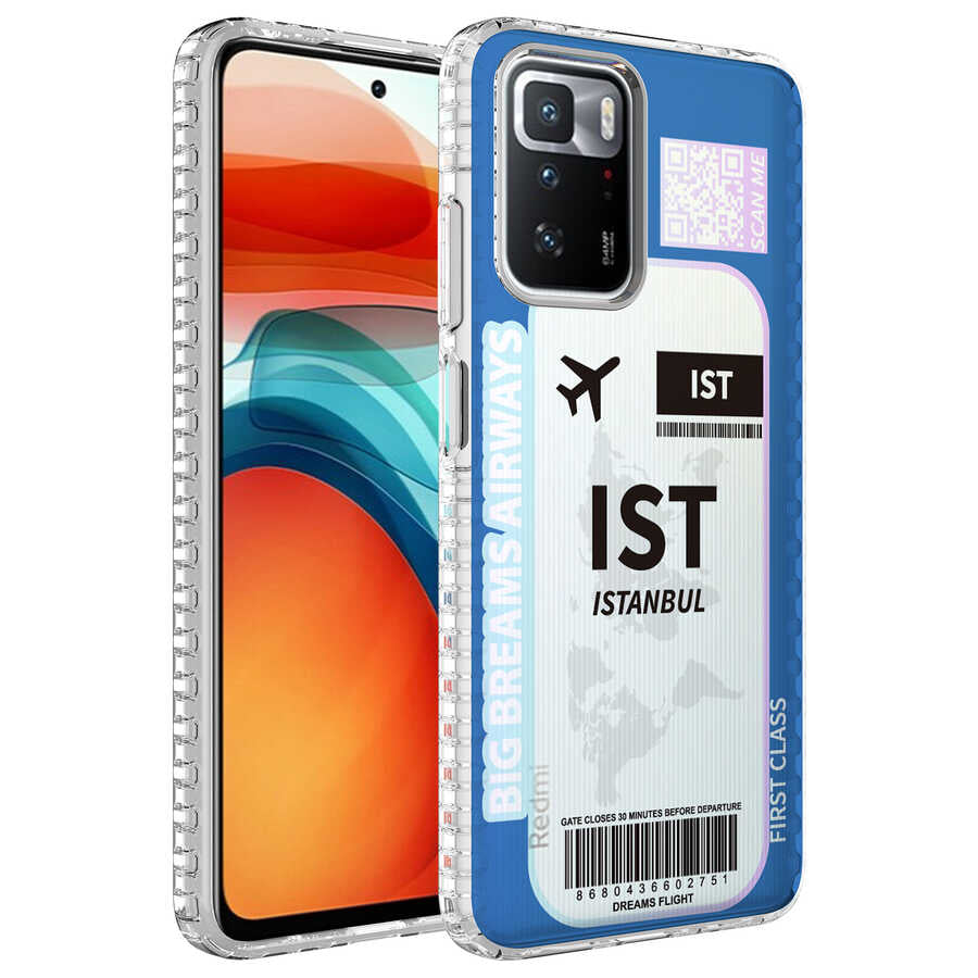 Xiaomi Redmi 10 Kılıf Airbag Kenarlı Renkli Desenli Silikon Zore Elegans Kapak