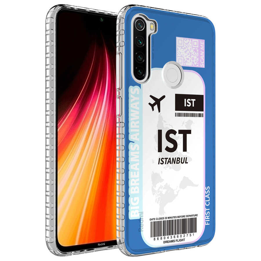 Xiaomi Redmi Note 8 Kılıf Airbag Kenarlı Renkli Desenli Silikon Zore Elegans Kapak
