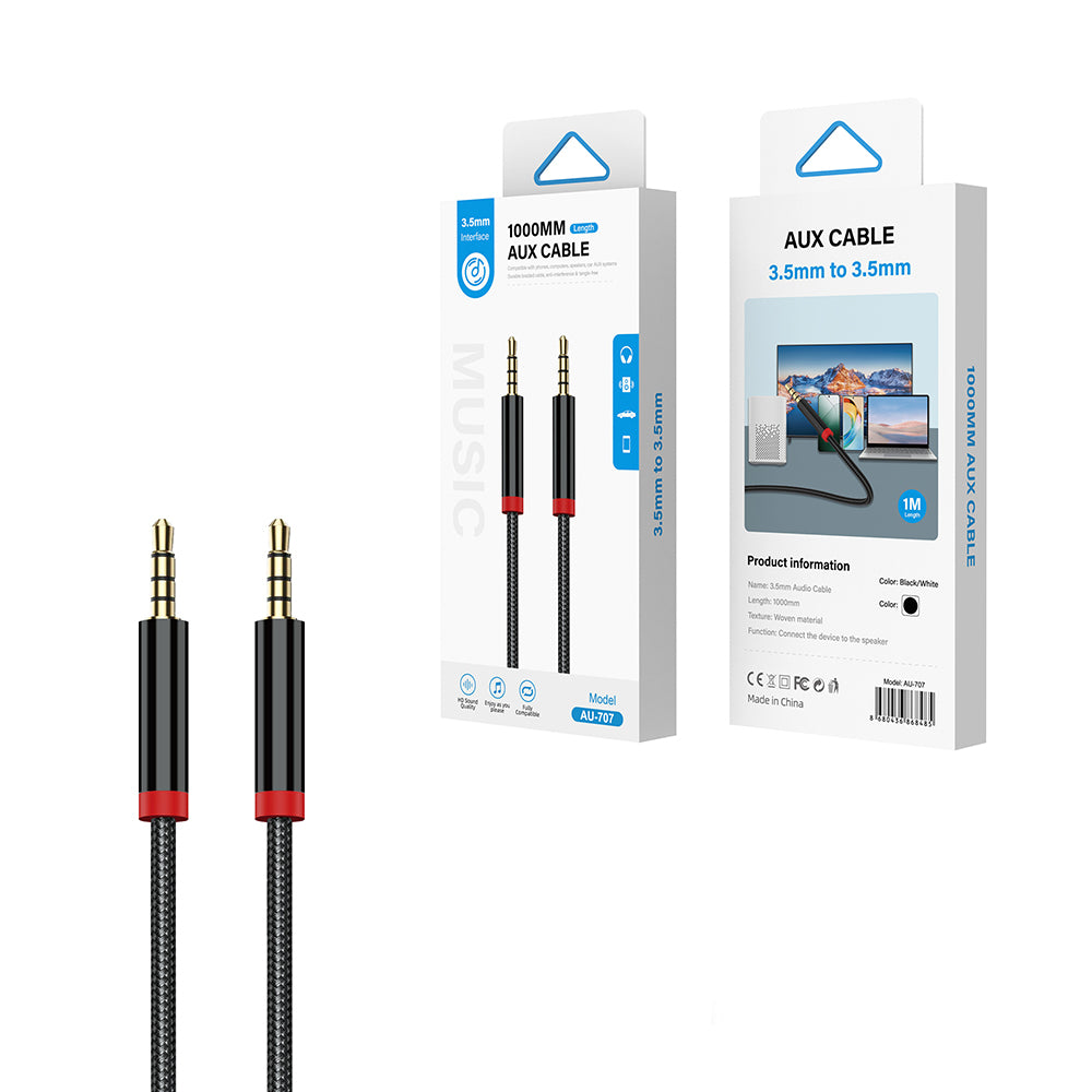 Zore AU-707 Örgü Tasarımlı Aux Audio Kablo 3.5mm 1m